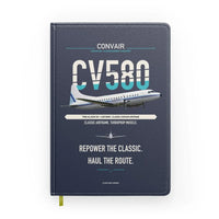 Thumbnail for Convair 580 design on navy blue notebook
