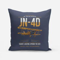 Thumbnail for Curtiss JN-4D Jenny design on navy blue pillow
