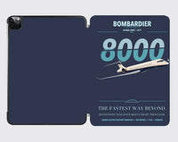 Thumbnail for Bombardier Global 8000 design on navy blue ipad tablet case