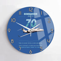 Thumbnail for Bombardier Learjet 70 design on blue no frame wall clock