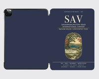 Thumbnail for Savannah-Hilton Head International Airport (SAV) design on navy blue ipad tablet case