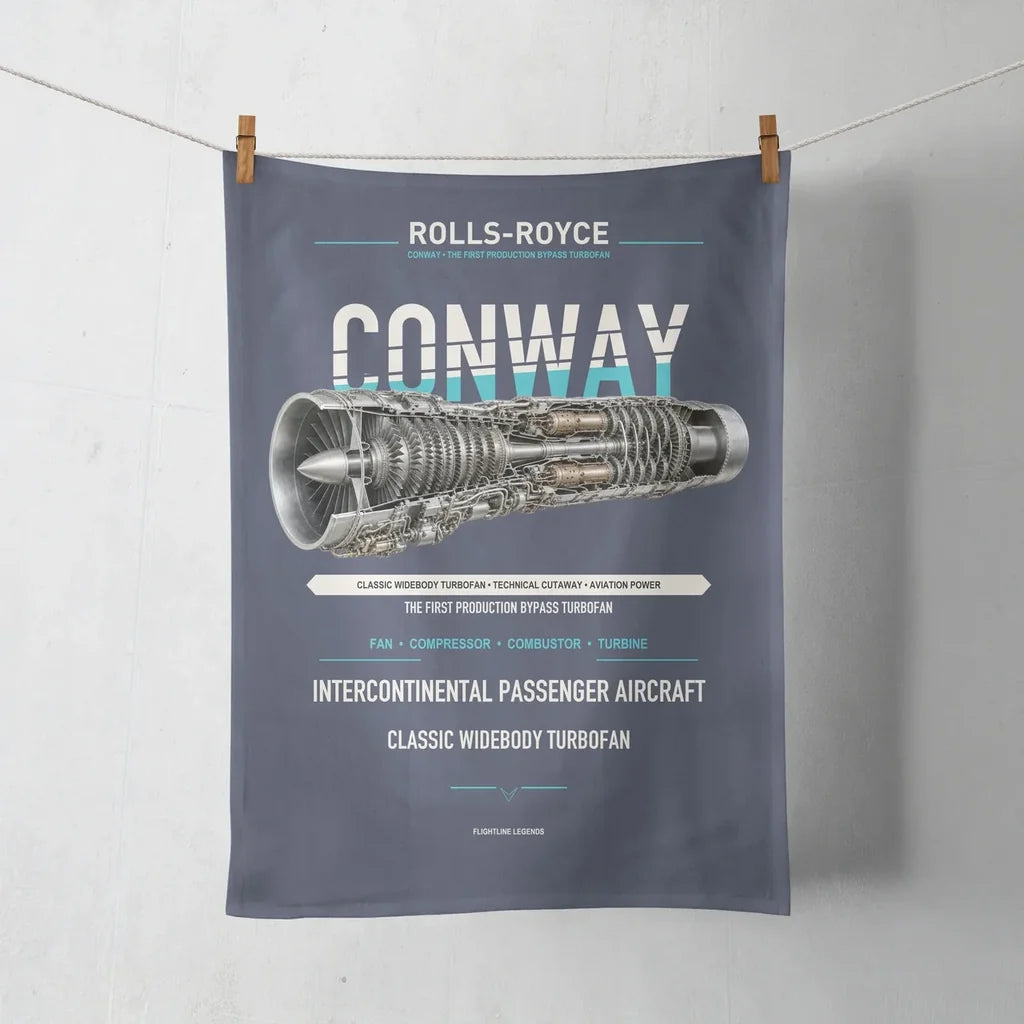 CONWAY design on navy blue towel