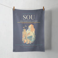 Thumbnail for Southampton Airport (SOU) design on navy blue towel