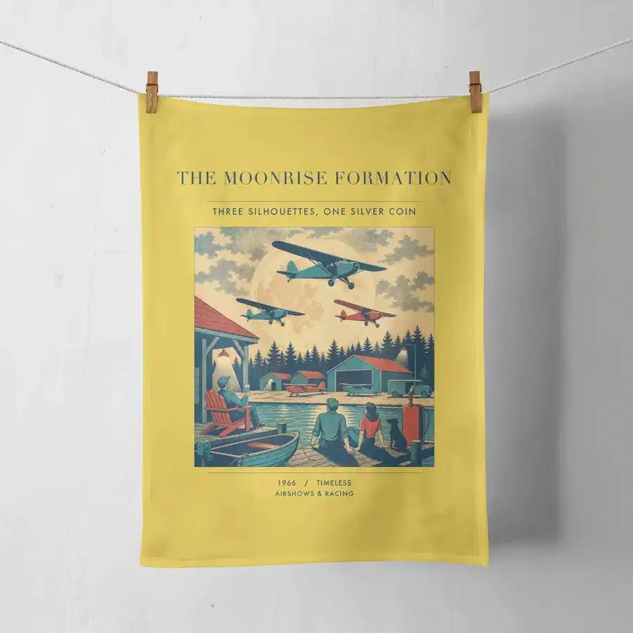 VINTAGE G4431 - The Moonrise Formation - Designed Towels design on yellow