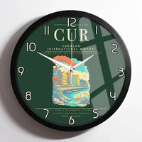 Thumbnail for Curacao International Airport CUR Wall-Clock Framed - Dark Green