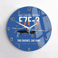 Thumbnail for F7F-3 Tigercat Two Engines One Hunt design on blue no frame wall clock