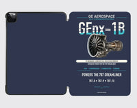 Thumbnail for GEnx-1B design on navy blue ipad tablet case