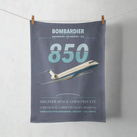 Thumbnail for Bombardier Challenger 850 design on navy blue towel