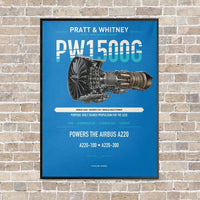 Thumbnail for PW1500G vertical canvas print - framed - turquoise background