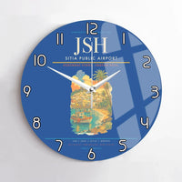 Thumbnail for Sitia Public Airport (JSH) design on blue no frame wall clock