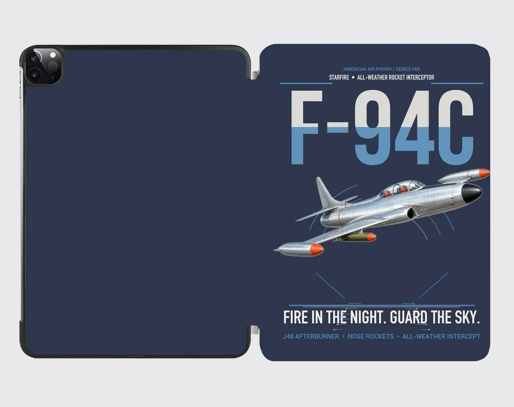 F-94C Starfire design on navy blue ipad tablet case