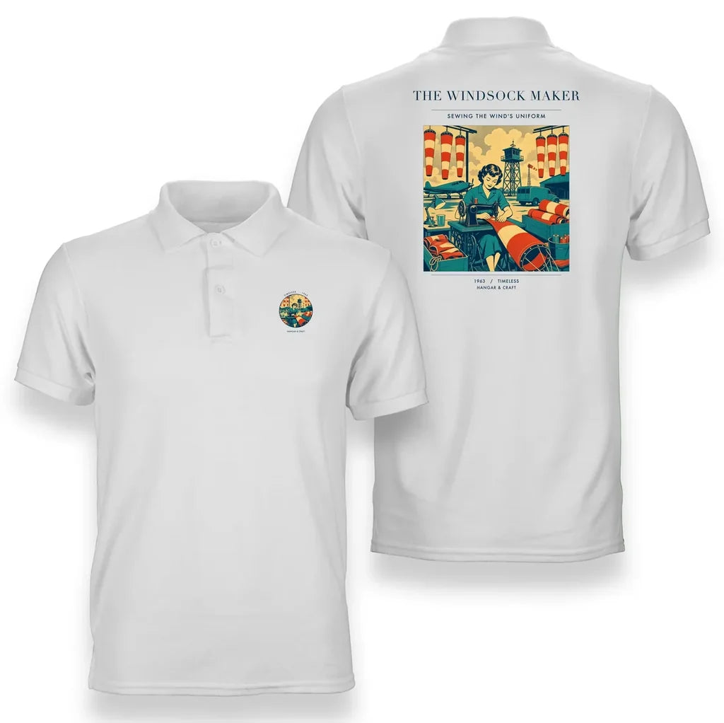 VINTAGE G4429 - The Windsock Maker - Double-Side Polo T-Shirt design on white