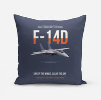 Thumbnail for F-14D Tomcat Sweep The Wings Clear The Sky design on navy blue pillow