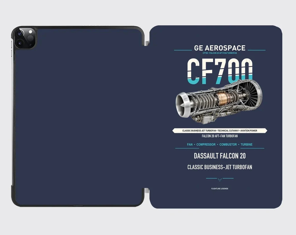 CF700 design on navy blue ipad tablet case