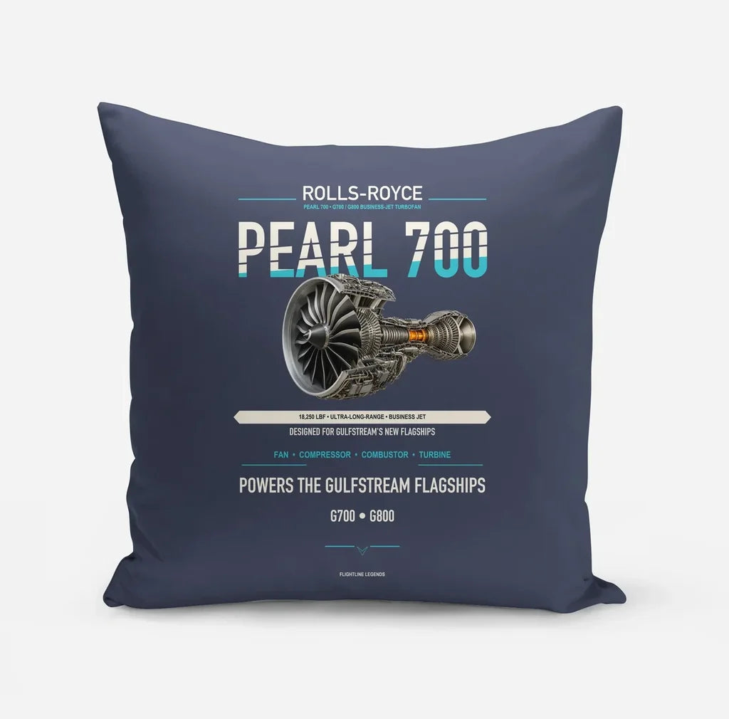 PEARL 700 design on navy blue pillow