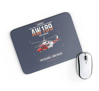Thumbnail for Leonardo AW189 design on navy blue rectangle mouse pad