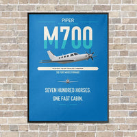 Thumbnail for Piper M700 Fury vertical canvas print - framed - turquoise background