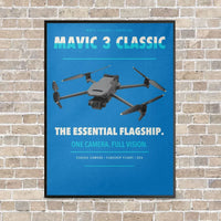 Thumbnail for DJI Mavic 3 Classic vertical canvas print - framed - turquoise background