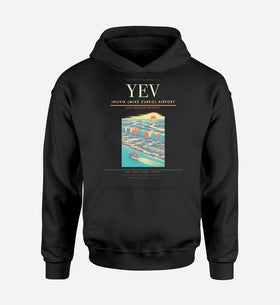 Single-Side Printing — Inuvik (Mike Zubko) Airport (YEV) Double-Side Hoodie