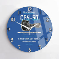 Thumbnail for CF6-50 design on blue no frame wall clock