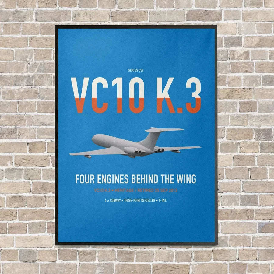 Vickers VC10 K.3 vertical canvas print - framed - turquoise background