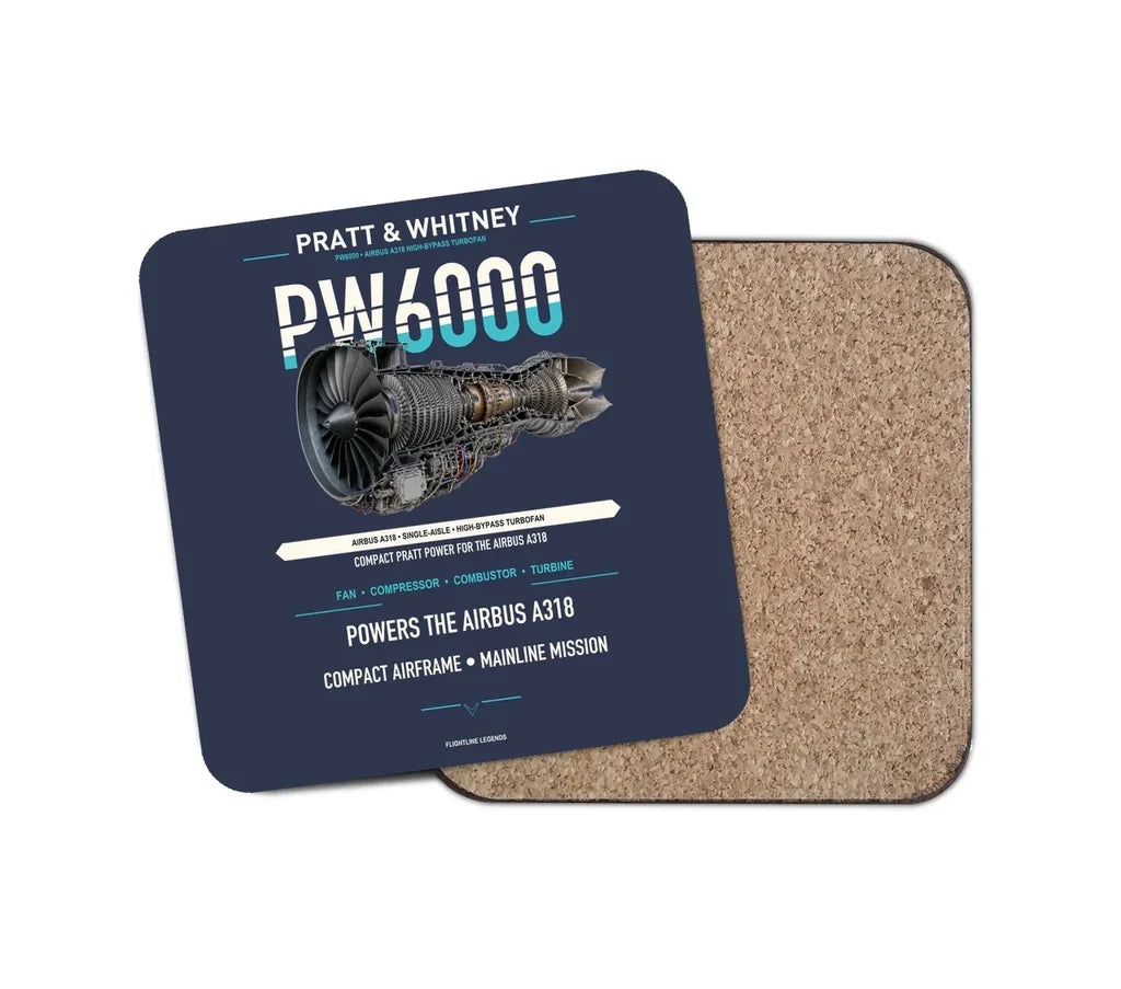 PW6000 design on navy blue 1 piece coaster