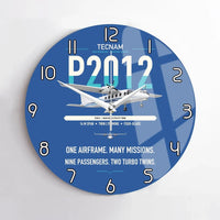 Thumbnail for Tecnam P2012 Traveller design on blue no frame wall clock