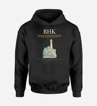 Thumbnail for Bukhara International Airport (BHK) design on black hoodie single-side print