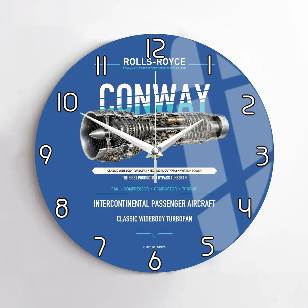CONWAY design on blue no frame wall clock