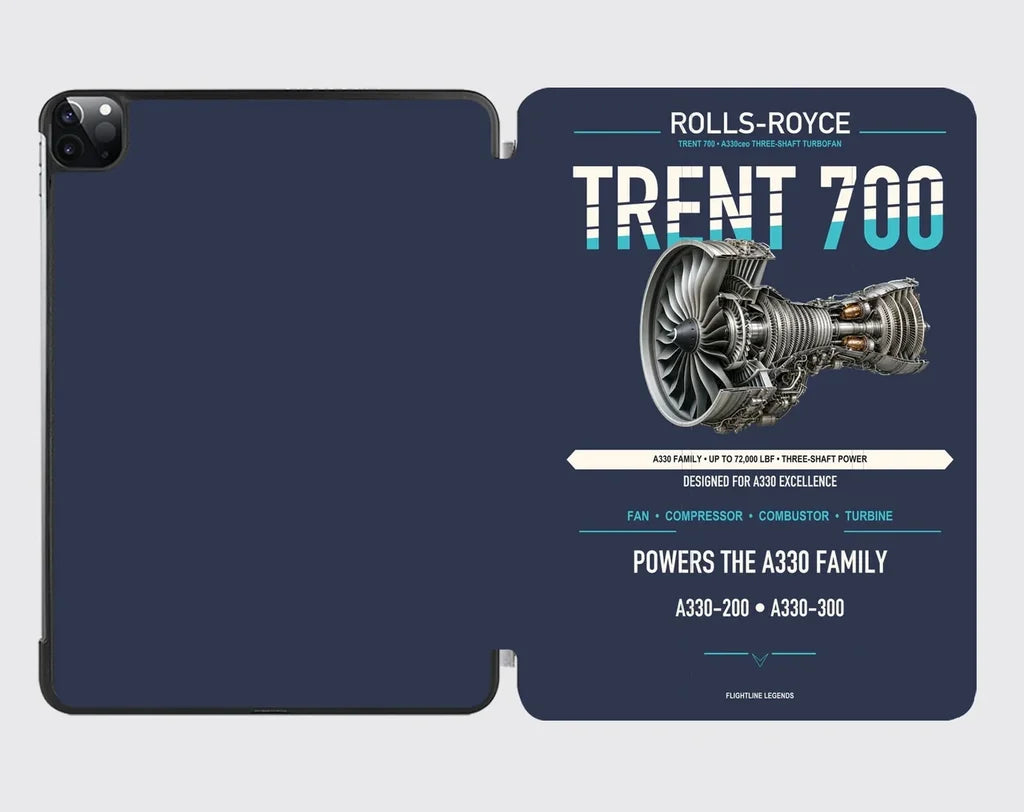 TRENT 700 design on navy blue ipad tablet case