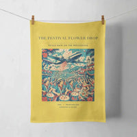 Thumbnail for VINTAGE G4406 - The Festival Flower Drop - Designed Towels design on yellow