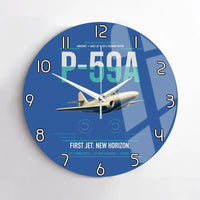 Thumbnail for P-59A Airacomet design on blue no frame wall clock