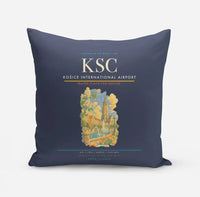 Thumbnail for Košice International Airport (KSC) design on navy blue pillow