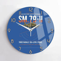 Thumbnail for Savoia-Marchetti SM.79-II Sparviero design on blue no frame wall clock