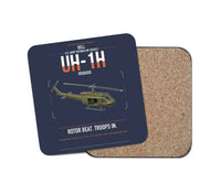 Thumbnail for Bell UH-1H Iroquois design on navy blue 1 piece coaster