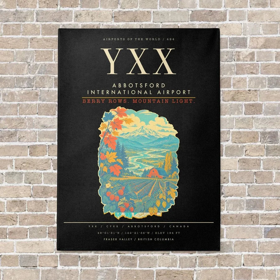 Abbotsford International Airport YXX - Canvas Framed - Black