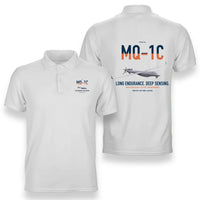 Thumbnail for MQ-1C Gray Eagle ER design on white double-side polo t-shirt, double-side print