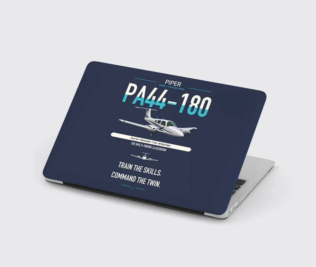 Piper PA-44-180 Seminole design on navy blue MacBook case