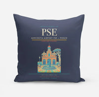 Thumbnail for Mercedita Airport (PSE) design on navy blue pillow