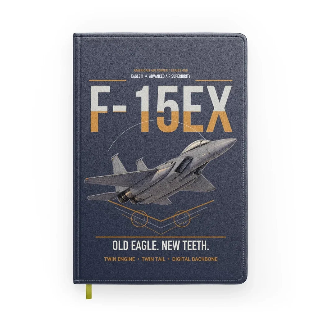 F-15EX Eagle II design on navy blue notebook