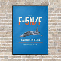 Thumbnail for F-5N F Adversary vertical canvas print - framed - turquoise background