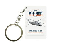 Thumbnail for Sikorsky MH-60R Seahawk design on white designed key chain, double-side print