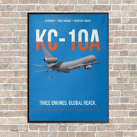 Thumbnail for KC-10A EXTENDER vertical canvas print - framed - turquoise background