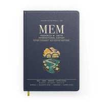 Thumbnail for Frederick W. Smith International Airport Memphis (MEM) design on navy blue notebook