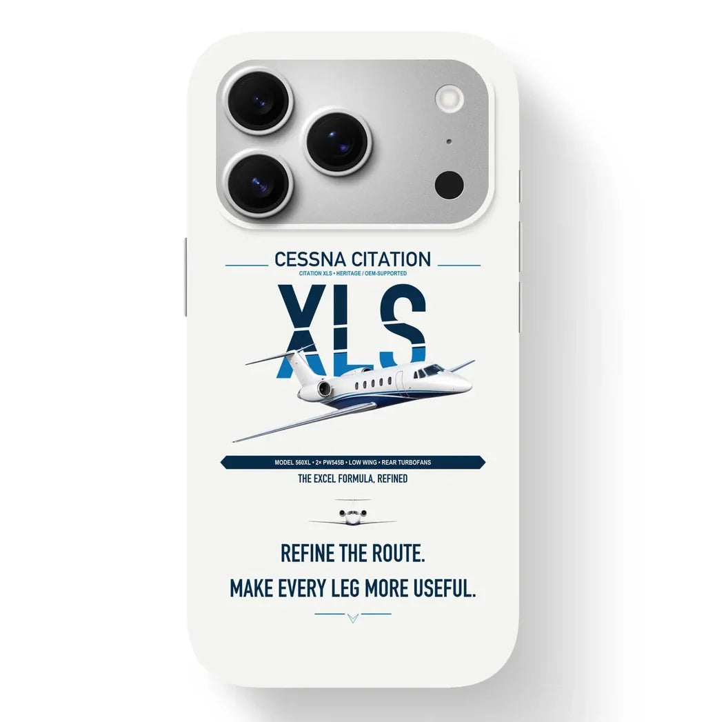 Cessna Citation XLS design on white magsafe iphone case, for iPhone 17 Pro