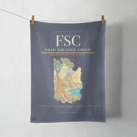 Thumbnail for Figari Sud-Corse Airport (FSC) design on navy blue towel