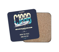 Thumbnail for Cessna A188B AgTruck design on navy blue 1 piece coaster