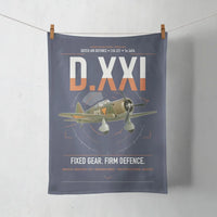 Thumbnail for Fokker D.XXI — Dutch LVA aircraft 221 design on navy blue towel