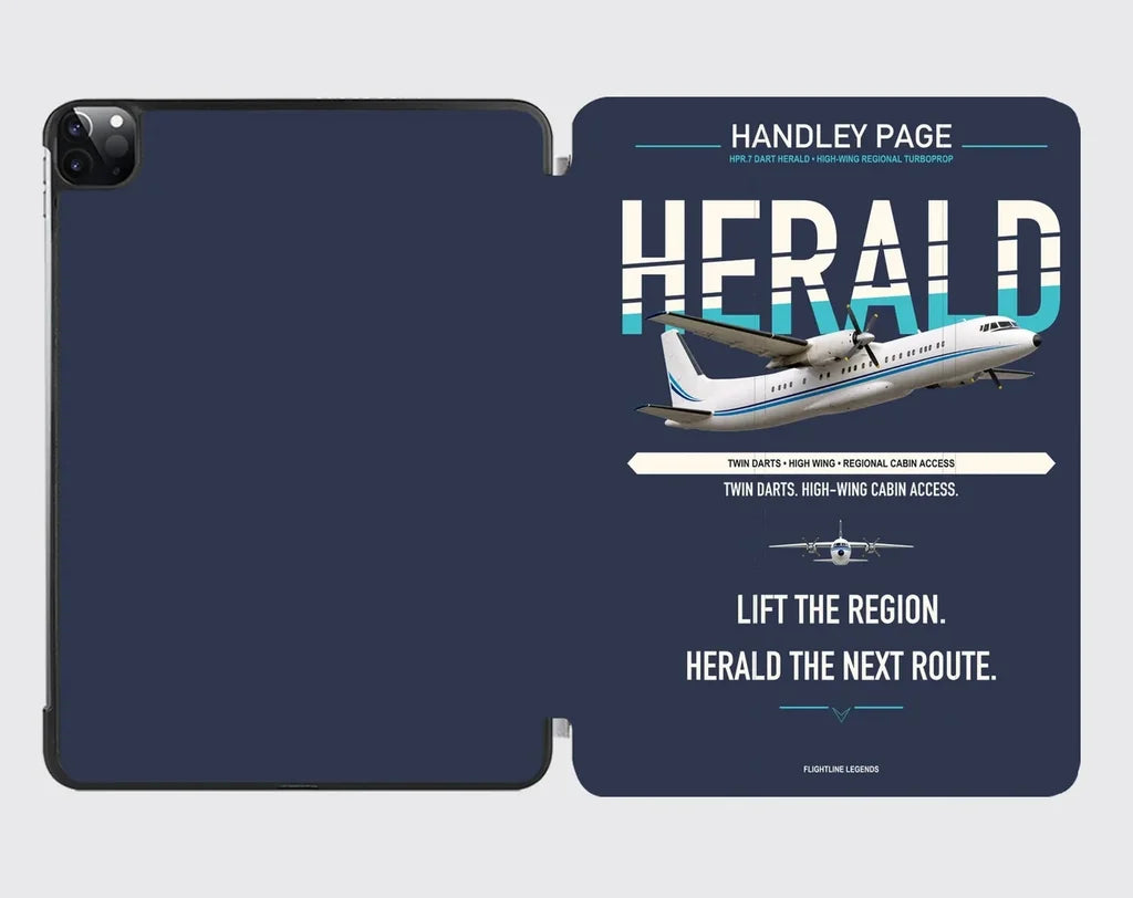Handley Page HPR.7 Dart Herald design on navy blue ipad tablet case