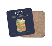 Thumbnail for Federico García Lorca Granada-Jaén Airport (GRX) design on navy blue 1 piece coaster